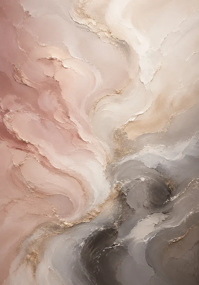 Blush Stone Flow Fluid Abstract Wall Art Canvas Print