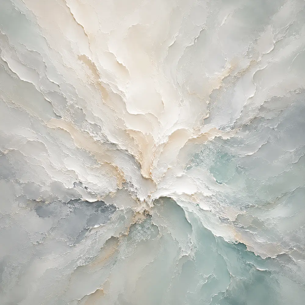 Aqua Bloom Fluid Abstract Wall Art Canvas Print