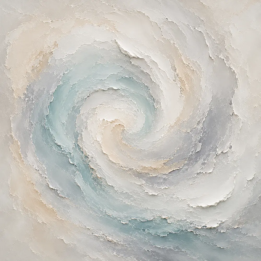 Aqua Spiral Fluid Abstract Wall Art Canvas Print