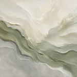 Sage Horizon Flow Fluid Abstract Wall Art Canvas Print