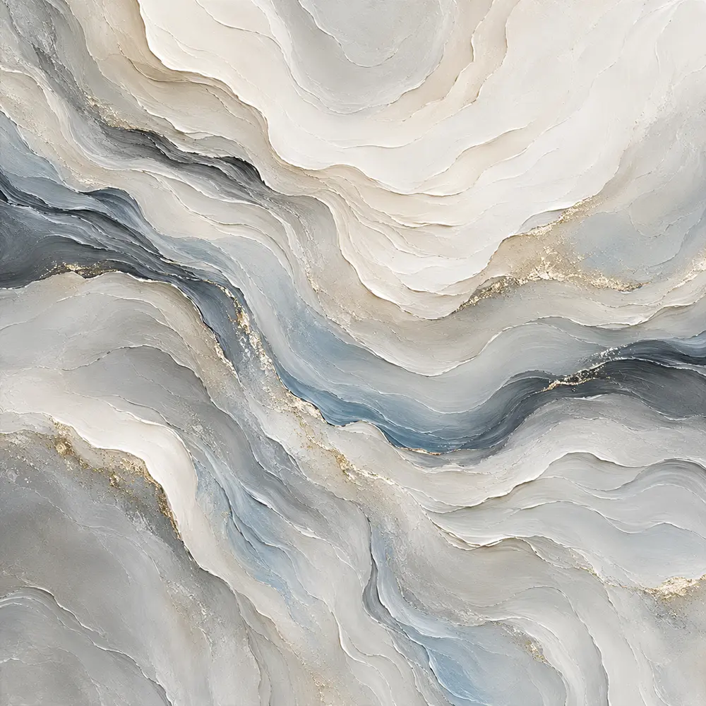 Blue Strata Fluid Abstract Wall Art Canvas Print