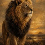 Savanna Guardian Lion Wall Art Canvas Print