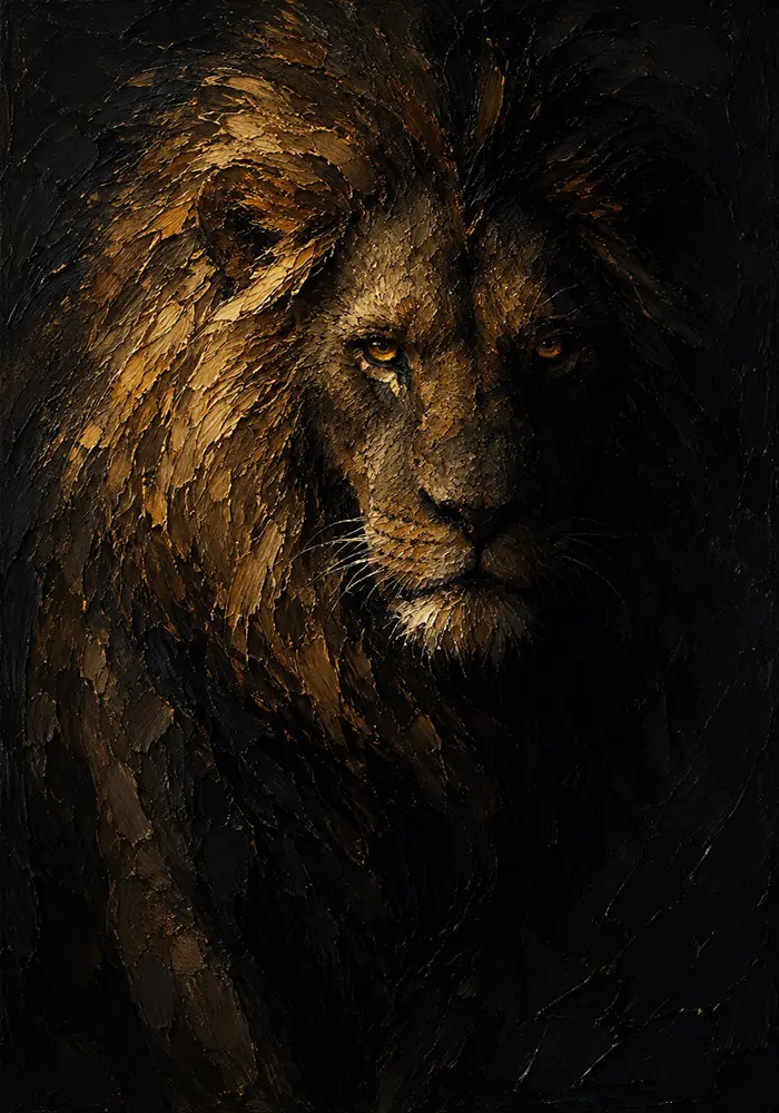 Nocturne King Lion Wall Art Canvas Print