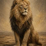 Seated Sovereign Lion Wall Art Canvas Print