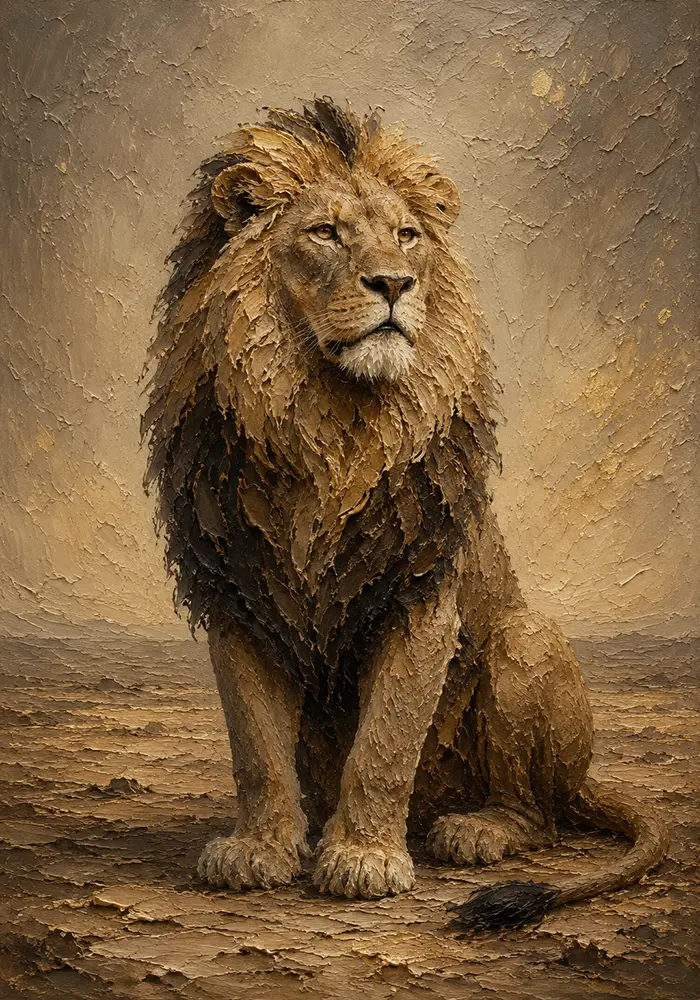 Seated Sovereign Lion Wall Art Canvas Print