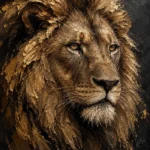 Gilded Mane Lion Wall Art Canvas Print