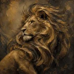 Golden Tempest Lion Wall Art Canvas Print