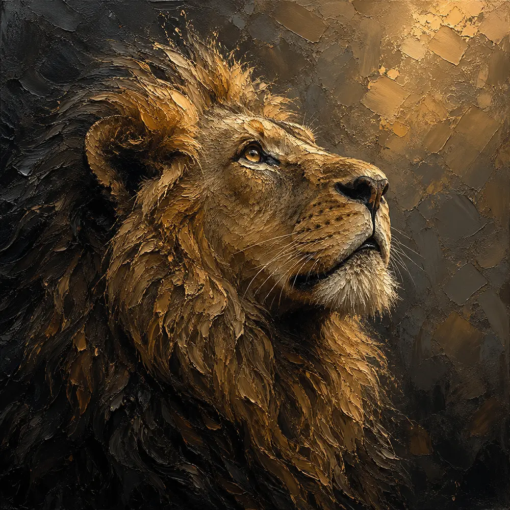 Ascendant Gaze Lion Wall Art Canvas Print
