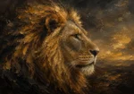 Ember Horizon Lion Wall Art Canvas Print
