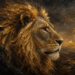 Ember Horizon Lion Wall Art Canvas Print