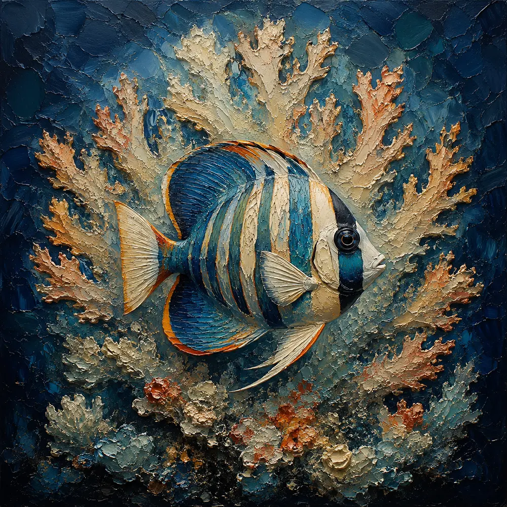 Tropical Reef Fish Sea Life Wall Art Canvas Print