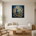 Tropical Reef Fish Sea Life Wall Art Canvas Print styled in a refined neutral interior
