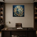 Tropical Reef Fish Sea Life Wall Art Canvas Print displayed in a contemporary gallery-inspired room
