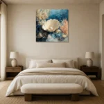 Pearl Shell Sea Life Wall Art Canvas Print showcased in an elegant minimalist interior