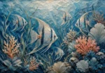 Coral Reef Angelfish Sea Life Wall Art Canvas Print