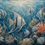 Coral Reef Angelfish Sea Life Wall Art Canvas Print