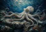 Seabed Octopus Sea Life Wall Art Canvas Print
