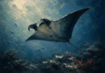 Manta Ray Sea Life Wall Art Canvas Print
