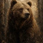 Golden Bear Wildlife Portrait Wall Art Canvas Print