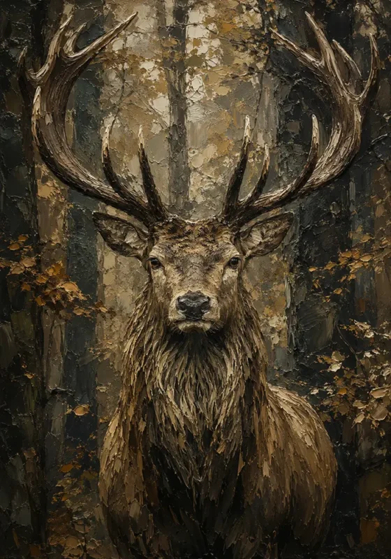 Majestic Stag Wildlife Portrait Wall Art Canvas Print