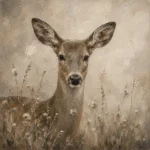 Soft Doe Wildlife Portrait Wall Art Canvas Print
