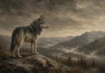 Mountain Wolf Wildlife Portrait Wall Art Canvas Print