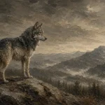 Mountain Wolf Wildlife Portrait Wall Art Canvas Print