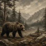 Mountain Bear Wildlife Portrait Wall Art Canvas Print