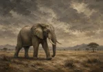 Savanna Elephant Wildlife Portrait Wall Art Canvas Print