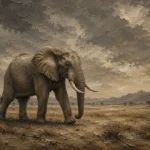 Savanna Elephant Wildlife Portrait Wall Art Canvas Print