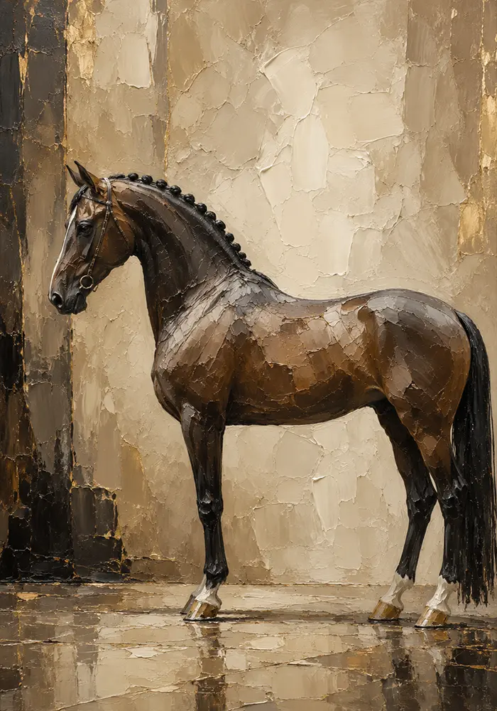 Regal Brown Horse Wall Art Canvas Print