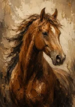 Chestnut Horse Portrait Horse Wall Art Canvas Print