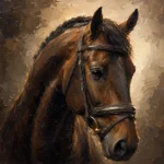 Bridled Chestnut Horse Wall Art Canvas Print