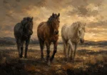 Running Chestnut Horse Wall Art Canvas Print