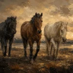 Running Chestnut Horse Wall Art Canvas Print