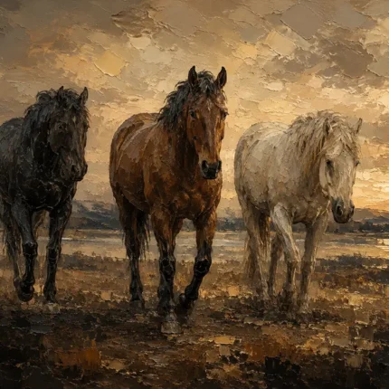 Running Chestnut Horse Wall Art Canvas Print