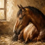 Ivory and Black Horses Horse Wall Art Canvas Print