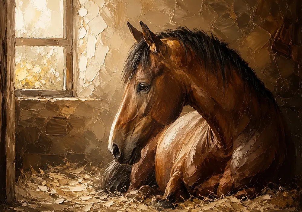 Ivory and Black Horses Horse Wall Art Canvas Print