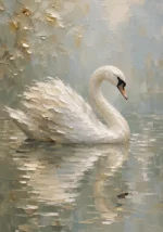 White Swan Bird Wall Art Canvas Print