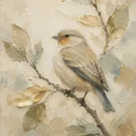 Golden Songbird Bird Wall Art Canvas Print