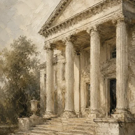 Neoclassical Portico Classical Architecture Wall Art Canvas Print