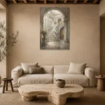 Grand Staircase Classical Architecture Wall Art Canvas Print presented in a sophisticated home setting