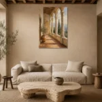 Tuscan Loggia Classical Architecture Wall Art Canvas Print presented in a sophisticated home setting