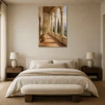 Tuscan Loggia Classical Architecture Wall Art Canvas Print showcased in an elegant minimalist interior