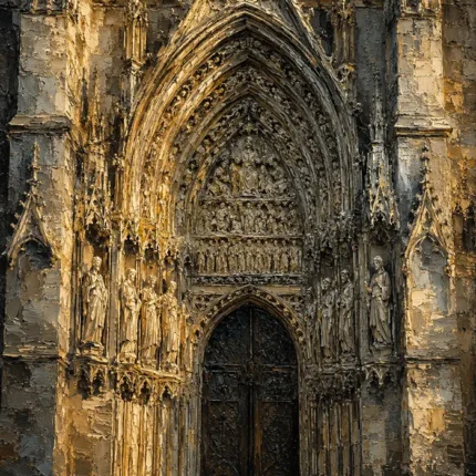 Gothic Cathedral Portal Classical Architecture Wall Art Canvas Print