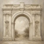 Ivory Archway Classical Architecture Wall Art Canvas Print