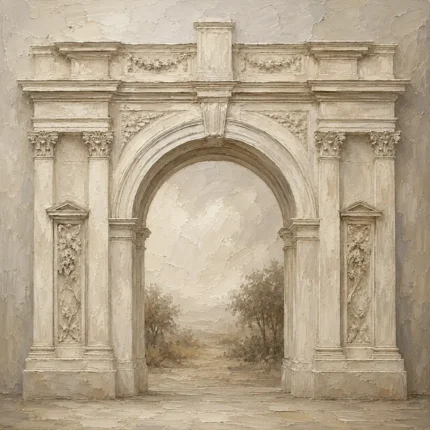 Ivory Archway Classical Architecture Wall Art Canvas Print