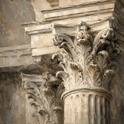 Corinthian Capital Classical Architecture Wall Art Canvas Print
