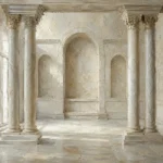 Ivory Colonnade Classical Architecture Wall Art Canvas Print