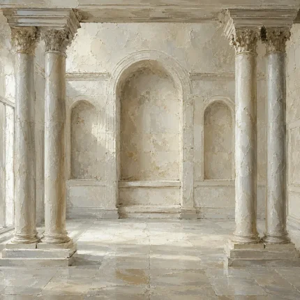 Ivory Colonnade Classical Architecture Wall Art Canvas Print